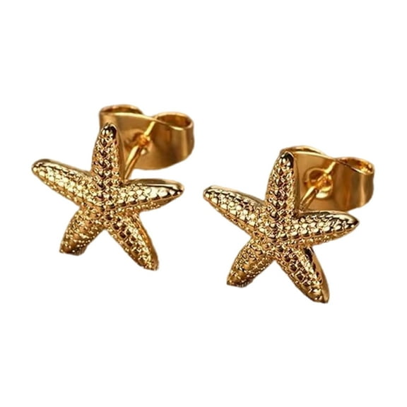 AOOOWER Stainless Steel Starfish Studs Earrings For Women Elegant Marine Jewelry Gift