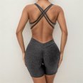 thumbnail image 6 of DHFJKG Womens Workout Romper Backless Yoga Short Jumpsuit Summer Gym Athletic Outfit Activewear Sleeveless V Neck Soft Fitness Soft Onesie, 6 of 9