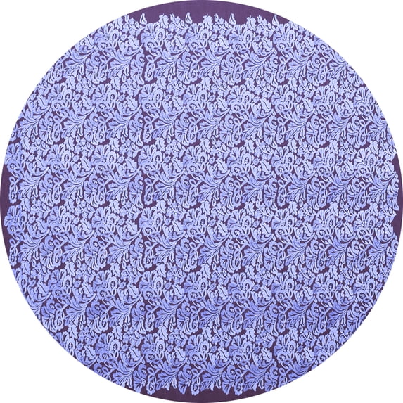 Ahgly Company Indoor Round Abstract Blue Contemporary Area Rugs, 6' Round