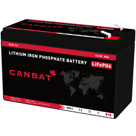 12V 9Ah Batterie au Lithium (LiFePO4)