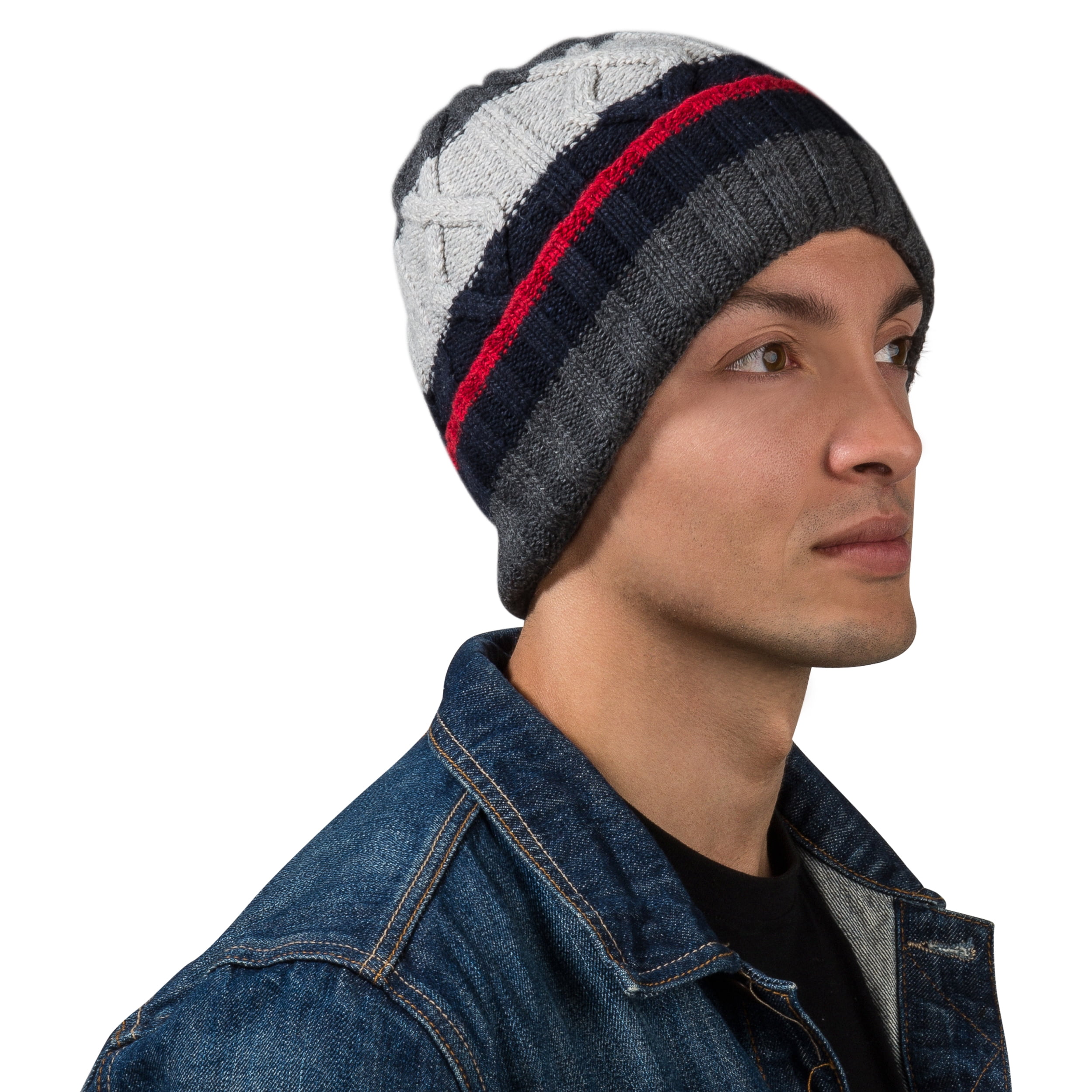 AERUSI Men or Womens Warm Knitted Patriot Beanie [All Season Style] [One Size Fits Most]