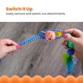 thumbnail image 5 of Catstages Tail Teaser Ground Prey Cat Wand Toy for Indoor Cats, Includes 2 Catnip Toys, Crinkle Sounds, Feathers, and Claw-Proof Rope for Interactive Play, Green, 5 of 6