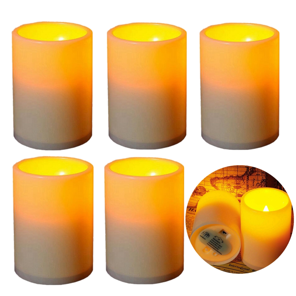 Topchances Set of 5 Flameless Votive Candles,Flameless Flickering LED