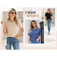 thumbnail image 5 of Chase Secret Womens Tops Summer Casual Crewneck Lightweight Knit Short Sleeve Blouse Shirts, 5 of 6