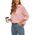 thumbnail image 4 of Oversized Baggy Cotton Linen Button Down T-Shirt Blouse Tops For Women Ladies Vintage Winter Thin Linen V-Neck Tunic Tops Basic Tee OL Office Work T-Shirt, 4 of 4