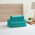 thumbnail image 4 of Nestl Duvet Cover Set, Reversible Front Cut Plush Fleece Design & Back Brushed Soft Microfiber for Comforters, 3 PC Set with Zipper Closure & Ties, Duvet Cover Queen, Teal Blue, 4 of 8