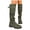 Dark Green, variant on Slouchy Suede Knee High Boots for Women Chunky Low Heel Wide Calf Riding Booties Round Toe Mid Calf Dress Boots Black Size 8.5