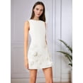 thumbnail image 4 of Women's Sleeveless Round Neck Mini Dress White S, 4 of 9