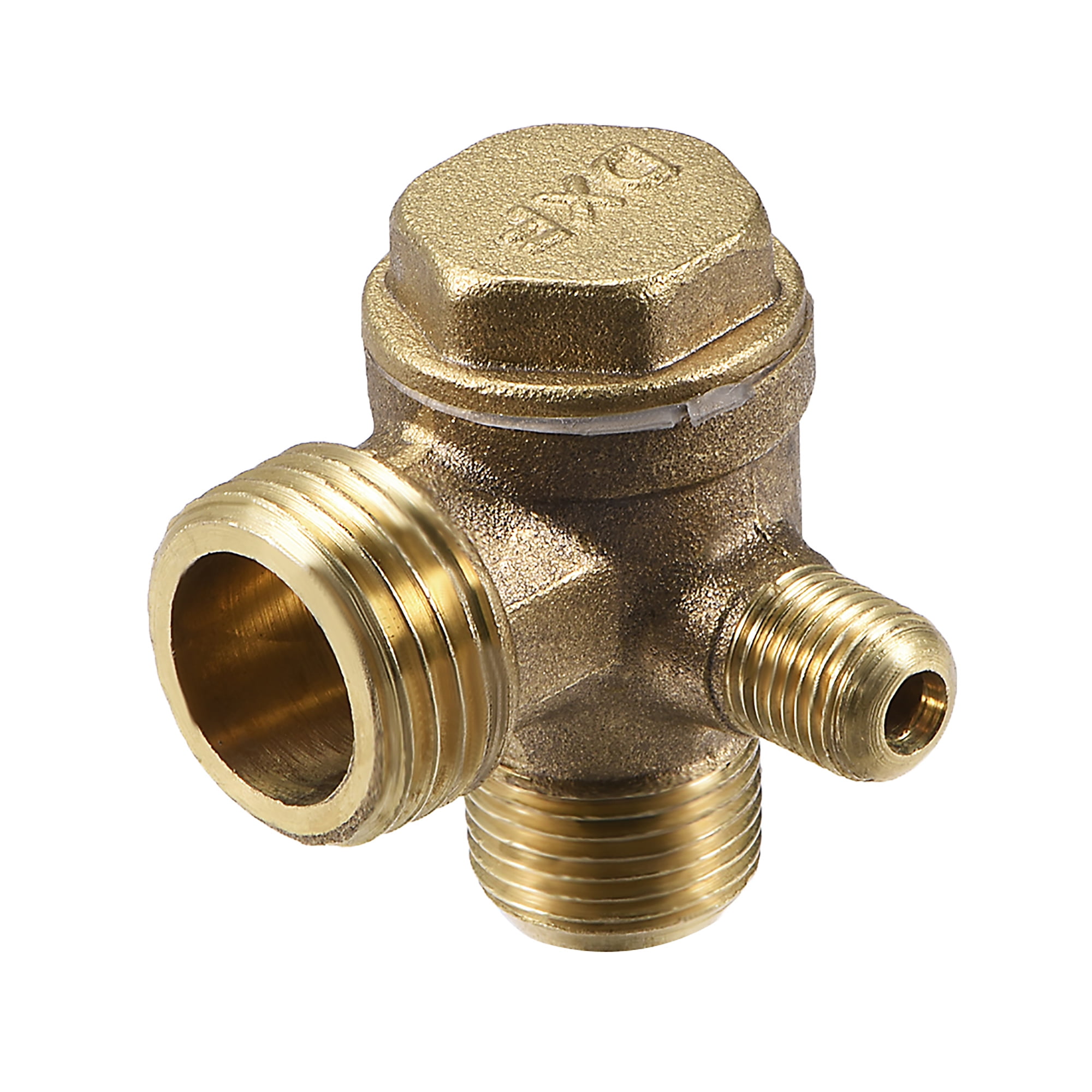 Air Compressor Check Valve Right Male Threaded Brass M10 x G3/8" x G1/2