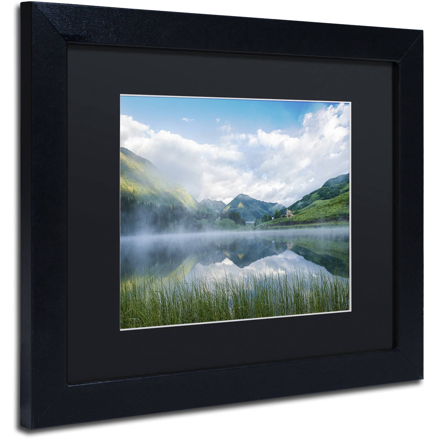 Trademark Fine Art "Fog in the Mirror" Canvas Art by Michael Blanchette Photography Black Matte, Black Frame