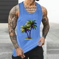 thumbnail image 2 of WMTBSRSW Men Tank Tops Graphic Palm Tree Print Round Neck Sleeveless Basic T Shirts Hawaiian Summer Beach Loose Pullover, 2 of 5
