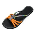 thumbnail image 4 of Rhinestones Slip on Sandals for Women 2025 Fashion Beach Casual Open Toe Flats Outdoor Dress Slippers, 4 of 7