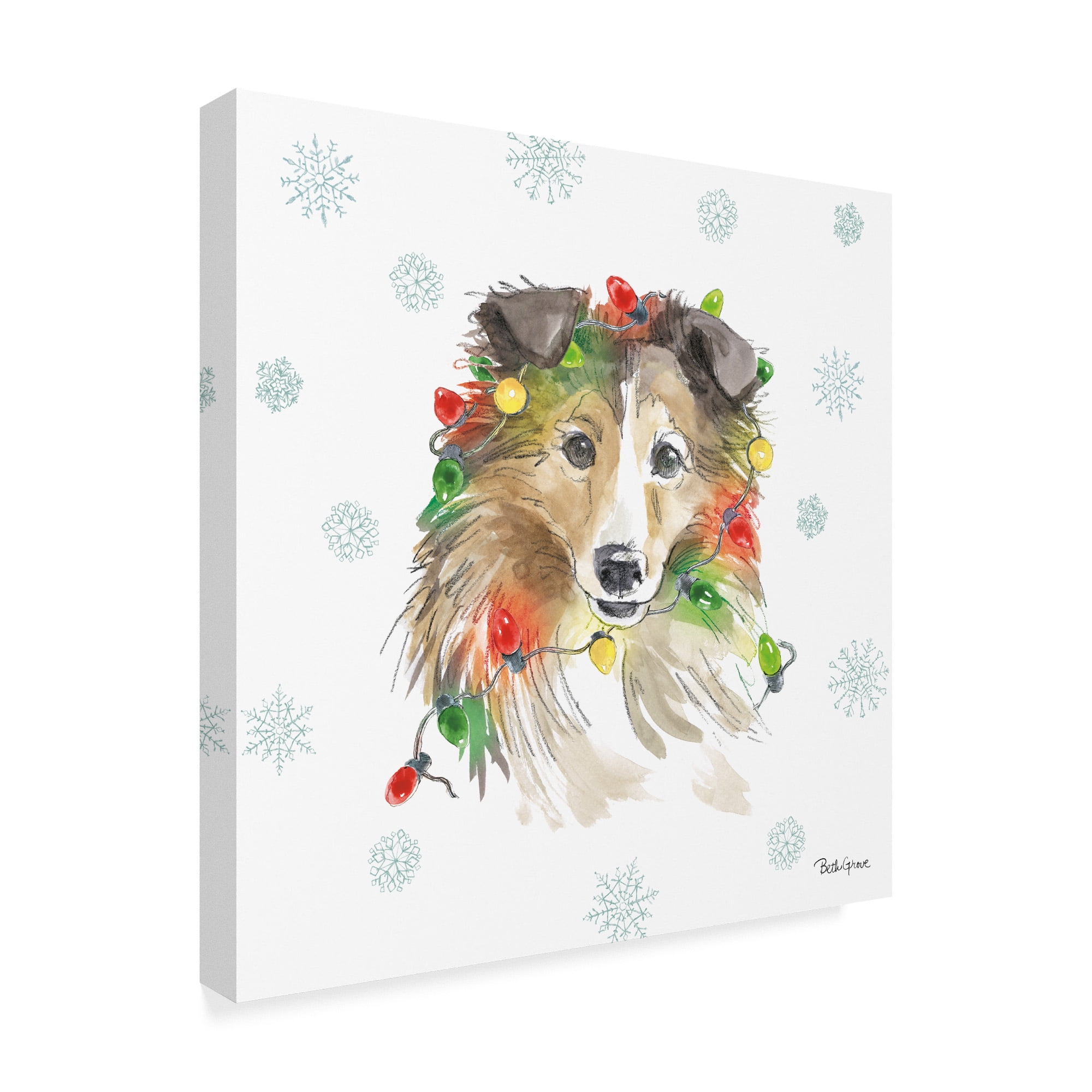 Trademark Fine Art 'Holiday Paws IX' Canvas Art by Beth Grove