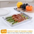 thumbnail image 4 of charola para hornear con estante de alambre, hojas de galletas de acero inoxidable de 9 x 7 pulgadas para hornear, bandeja pequeña para hornear con estante de enfriamiento, bandeja de tocino, 4 of 4