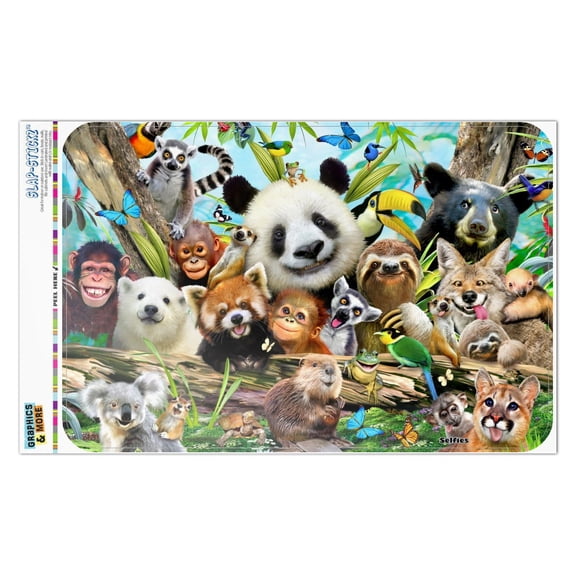 Animal Buddies Selfie Panda Polar Bear Sloth Lemur Toucan Home Business Office Sign