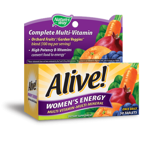 (2 pack) Nature's Way Alive! Women's Energy Multivitamin Supplement Tablets, 50 (Best Women's Multivitamin For Energy)