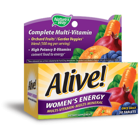 (2 pack) Nature's Way Alive! Women's Energy Multivitamin Supplement Tablets, 50 (Best Women's 50 Multivitamin)