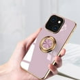 thumbnail image 3 of Compatible with iPhone 13 Mini Ring Holder Stand Case Glitter Plating Rose Gold Edge 360 Rotation Kickstand for Women Slim Soft Flexible TPU Protective Cover Case - 5.4 Inch (2021), Green, 3 of 8