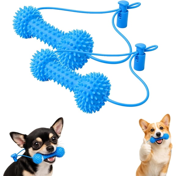 Dog Teeth Toy, for Easier Teeth Brushing, Dual-Action Canine Dental Prop, Pet Oral Care for Small, Medium and Large Dogs (2Pcs)