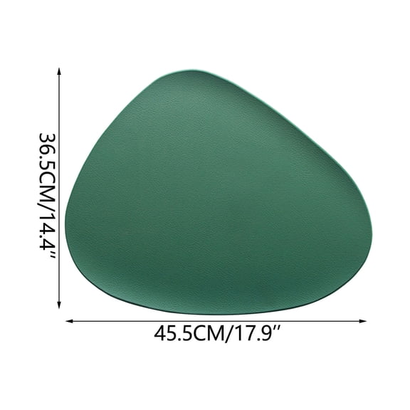Leodye 1PCS Minimalist Faux-leather Triangle/Water-drop Placemat Waterproof Oil-proof Heat-resistant Home Dining Tabletop Decor -17.9*14.4IN