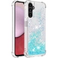 thumbnail image 2 of Slim Fit Phone Case for Samsung Galaxy A14, Glitter Liquid Quicksand Effect Silicone Soft TPU Case with Camera Lens and Screen Protection for Galaxy A14 5G/4G,LSWT Silvery Blue, 2 of 14