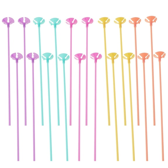 100pcs 42cm Colorful Balloon Stick Stand Balloon Desktop Support Holder for Wedding Birthday (Mixed Color)
