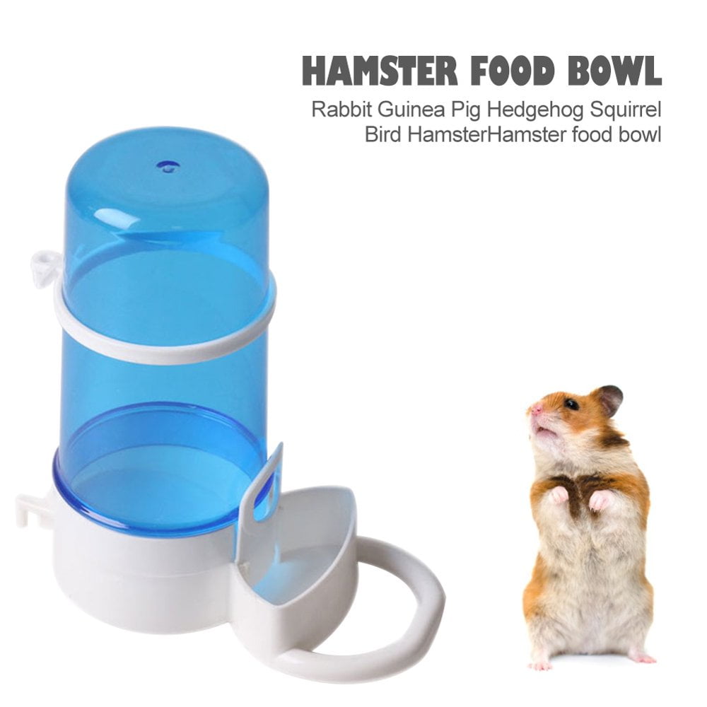 Small Pet Guinea Pig Food Dish Bowl Squirrel Automatic Feeder Blue