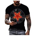 thumbnail image 1 of Summer Creative Pentagram Pattern 3D Printing Men's T-shirt Personality Short-sleeved Street Trend Quick-drying O-neck Loose Top, 1 of 5