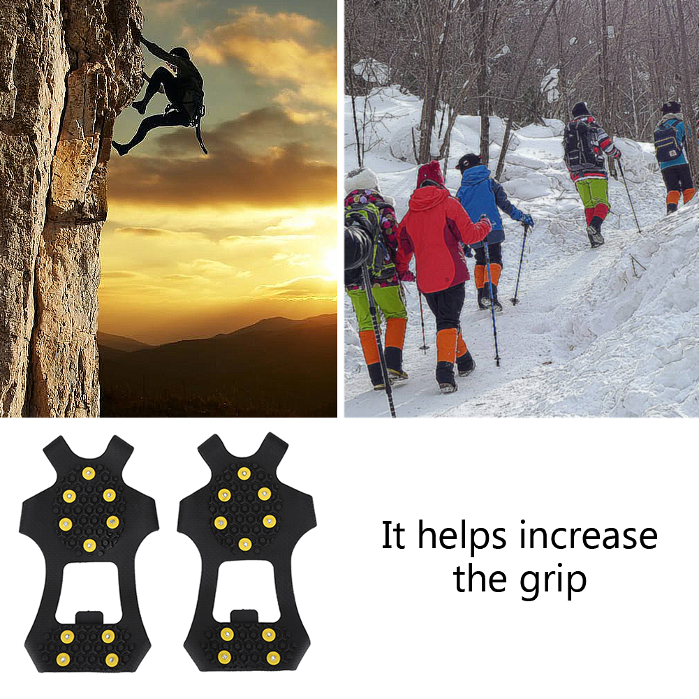 Footwear Snow Traction,Outdoor Snow Antiskid Spikes Grips Mountain Climbing Footwear Ice Traction Cleats - image 5 of 7