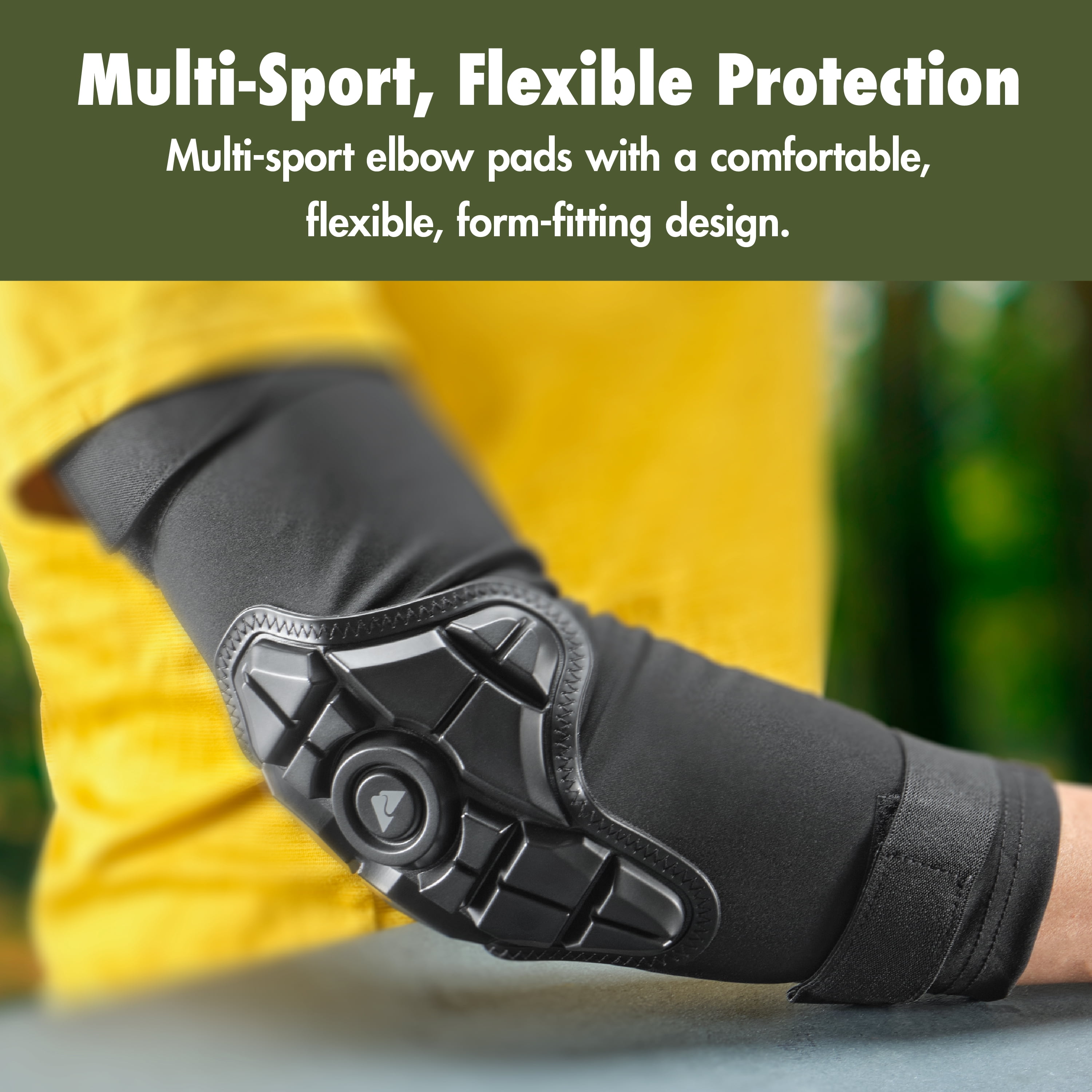 Ozark Trail Multi-Sport Elbow Pads, Black, Size L, Ages 14+, 1 Pair