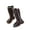 Brown, variant on Black Girls Lined Pearl Bow Ankle Boots In Casual Leather Round Toe Heeled Shoes, Performance Runway Mid-Calf For Big Kids