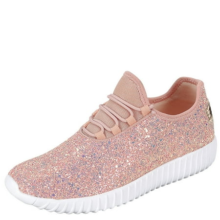 

Women Glitter Cross Training Shoes Quality Lightweight New Colors Fashion Sneakers Dusty Rose