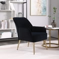 thumbnail image 3 of Accent Chair Wide Armchair Single Sofa Upholstered Chair Solid Wood Frame Velvet Sherpa Armchair, 3 of 8