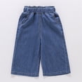 thumbnail image 5 of Weebloom Boy Baggy Jeans Denim Pants Denim Capri Pants Summer Casual Loose Fit Straight Leg Trousers For Toddler Kids Dark Blue 9-10 Years, 5 of 7