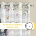 thumbnail image 6 of Easter Kitchen Curtains Window Panels, Spring Rabbit Eggs Flowers Leaves Grey Plaid Insulated Window Treatment Curtain, Grommet Curtains for Bedroom/Living Room/Bathroom, 2 Piece 52"Wx84"L, 6 of 8