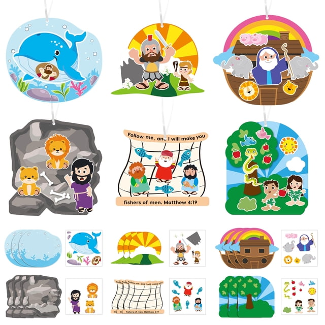 Juego de 36 pegatinas Craft Kit BWKoss para niños, escuela dominical