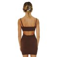thumbnail image 3 of Gupgi Robe Mini à Bretelles Spaghetti Tricotée pour Femmes Col Halter Dos Nu, 3 of 8