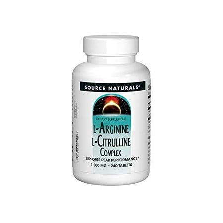 Source Naturals L-Arginine L-Citrulline Complex 1000mg Essential Amino Acid Supplement - 240 Tablets