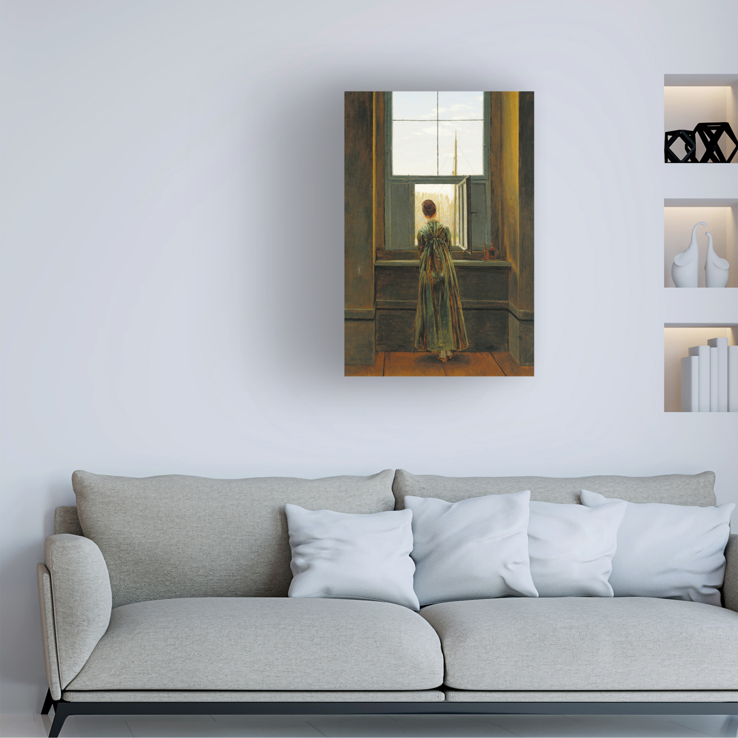 Caspar David Friedrich 'Woman At A Window' Canvas Art