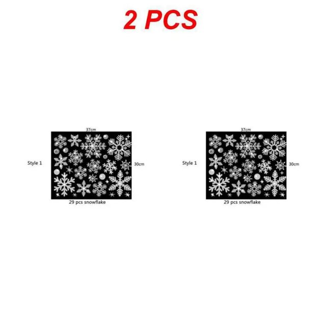 Papel tapiz de Año Nuevo para decoración de ventanas, pegatinas electrostáticas de copos de nieve con purpurina de Navidad, de 1 a 8 piezas
