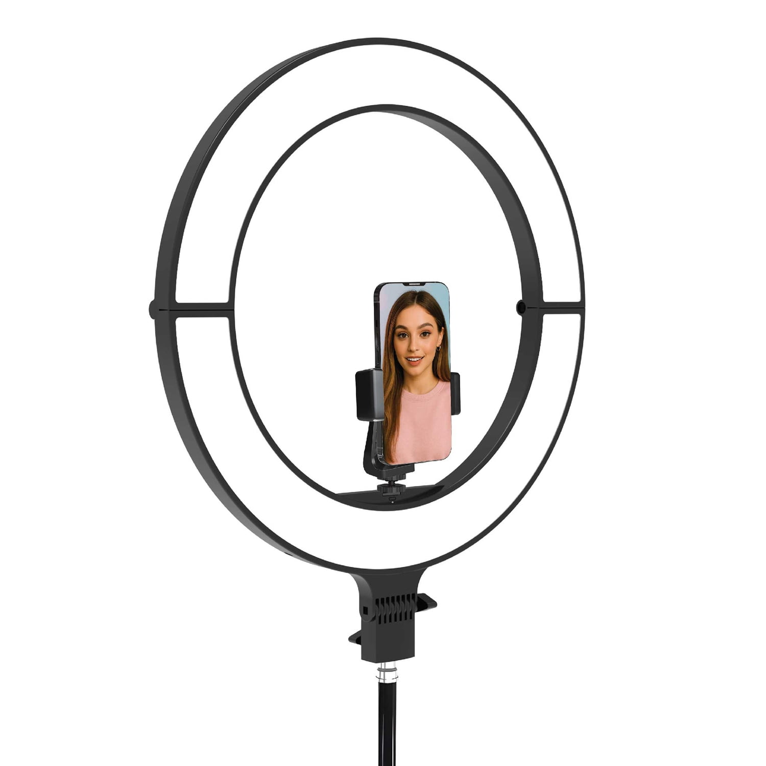 Bower 18-In. Foldable Ultra-Slim Ring Light with Stand, Phone Mount, and Remote