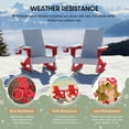 thumbnail image 5 of WestinTrends Ashore Outdoor HDPE Plastic Preschool Toddler Modern Adirondack Rocking Chairs (Set of 2), Red, 5 of 14