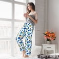 thumbnail image 5 of Bixox Women's Golden Blue Snowflakes Patterned Pajama Pants Loungewear, 5 of 5