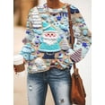 thumbnail image 1 of Suéter de cuello redondo informal holgado con estampado de elementos de color creativo para otoño e invierno, 1 of 6