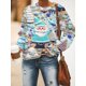 thumbnail image 1 of Suéter de cuello redondo informal holgado con estampado de elementos de color creativo para otoño e invierno, 1 of 6