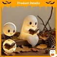 thumbnail image 5 of Cute Ghost Reading Book Lamp, Cute Halloween Ghost Night Light, Light up Ghosts Halloween Decorations for Indoor Home Table Centerpiece Bedroom Shelf Readers (8.6 Inch), 5 of 8