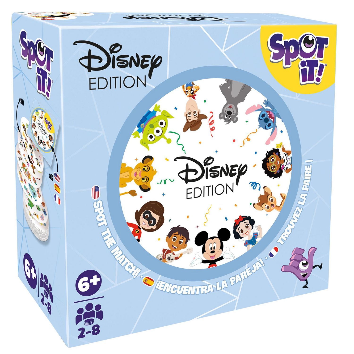 Asmodee - Zygomatic - Spot It! - Disney - Kids Game - Fun Family Game - for 2 to 8 Players - Ages 6 and up - Multilingual, Spot It! - Disney (ML)