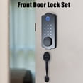thumbnail image 3 of Keyless Entry Smart Door Lock Waterproof Auto Lock 5 in 1 TTlock App IC Card 150 Codes Electronic Fingerprint Door Lock with Handle Lever Set for Front Door, 3 of 7