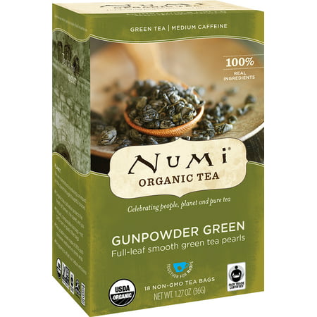 Numi Gunpowder Green Organic Tea Bags, 18 count, 1.27