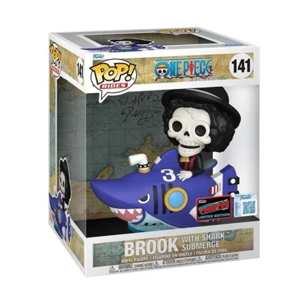 Nycc 2025 Funko Pop Anime One Piece Brook With Shark #141 Official Nycc Sticker
